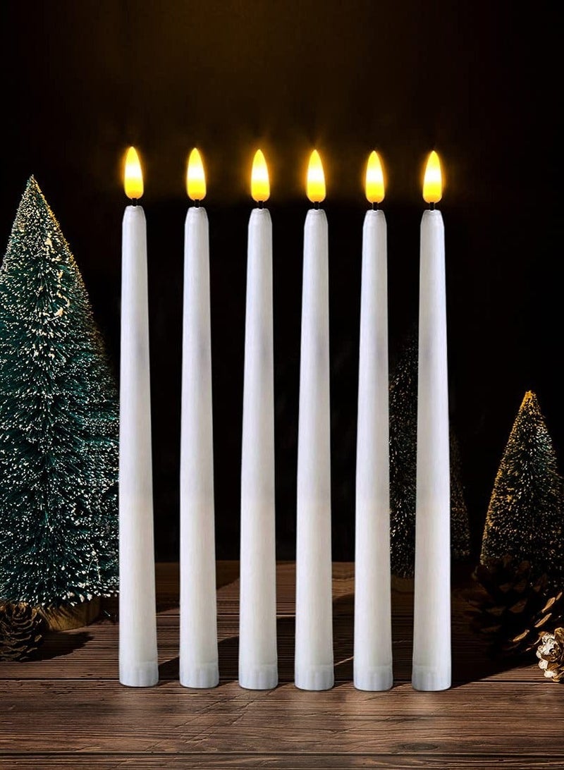 Y&D LED Taper Candles with Remote, 6 Pcs 28cm Long Flameless Flickering Window Battery Operated White Candle for Home, Restaurant, Wedding  - Image 5