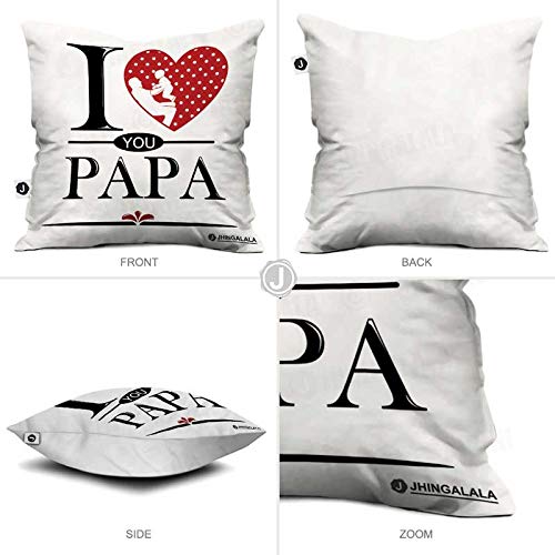 Jhingalala Jhingalala Gift for Father I Love You Papa Printed Cushion with Filler Coffee Mug Key Chain Greeting Card Combo Gifts for Father Papa Dad on Birthday Fathers Day - Image 3