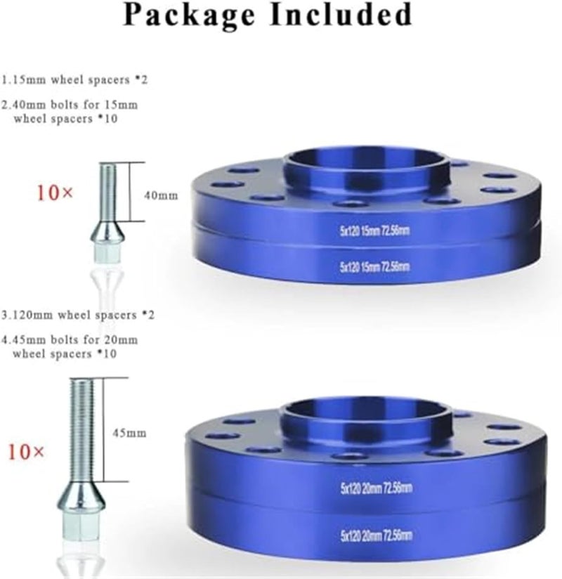 Wivplex Blue Staggered Wheel Spacers for BMW - Image 4