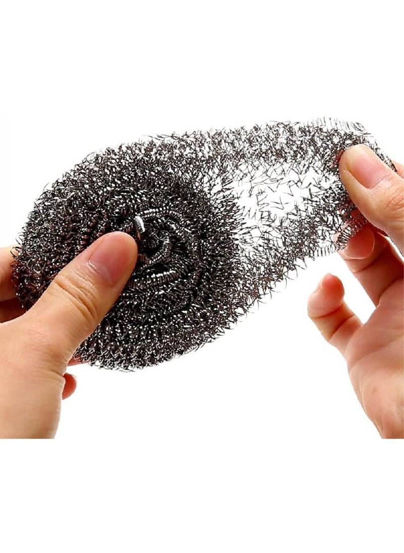 CLASSYTOUCH Stainless Steel Spiral Scourer Pads Steel Sponges Stainless Steel Scrubber Balls for Kitchen, Bathroom, Pots and Pans (4 PCS)  - Image 2