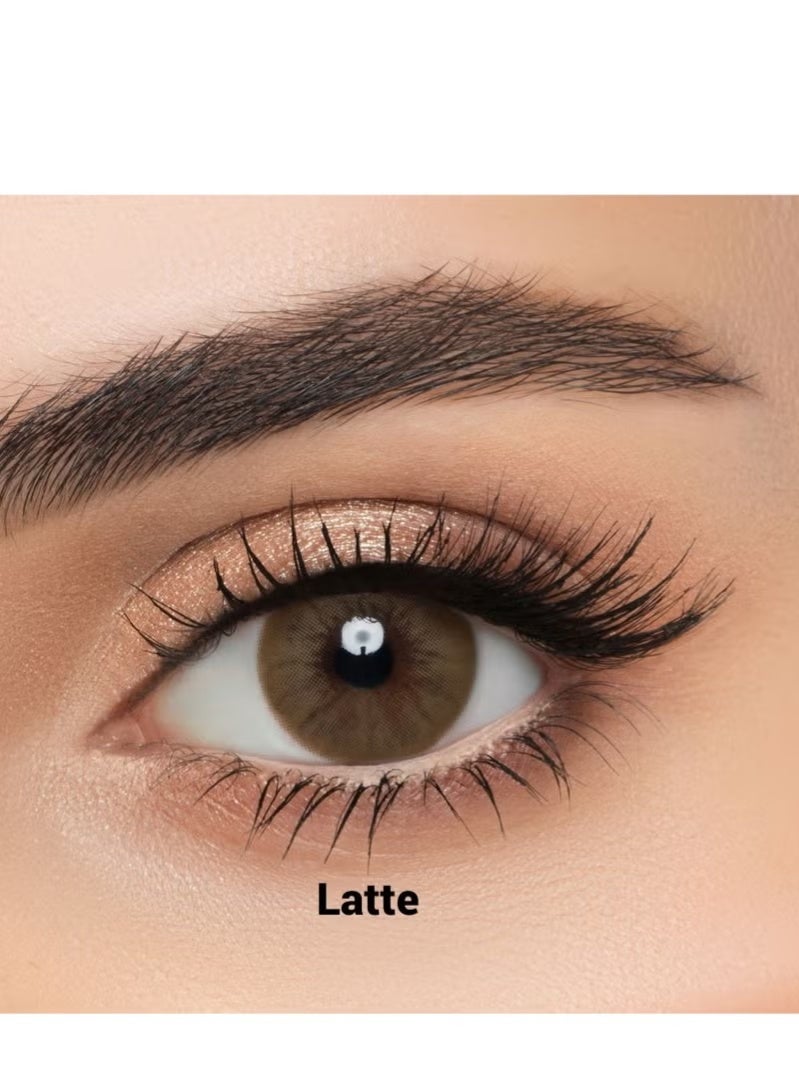 LensMe Lens Me (1+1) (Latte) + (Date) Pack of two contact lenses for 6 months use, colored contact lenses, cosmetic contact lenses. - Image 1