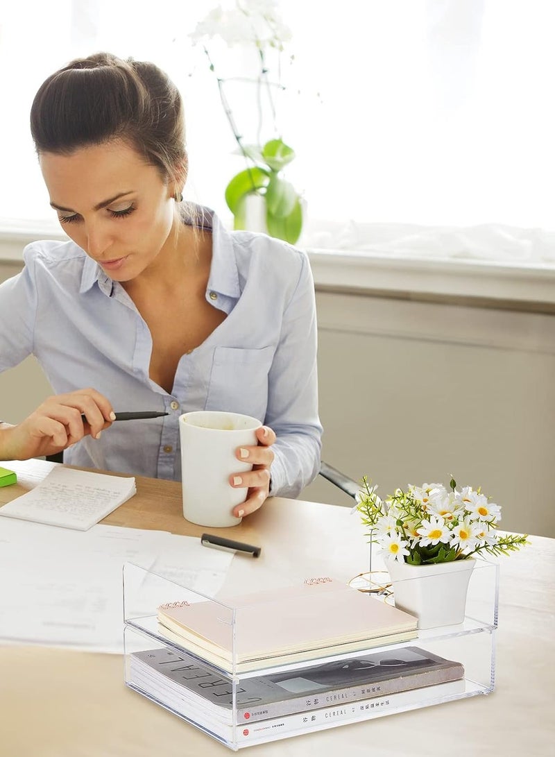 TPGP Acrylic Desk Organizers and Accessories Tier Paper File Organizer Tray - Image 3