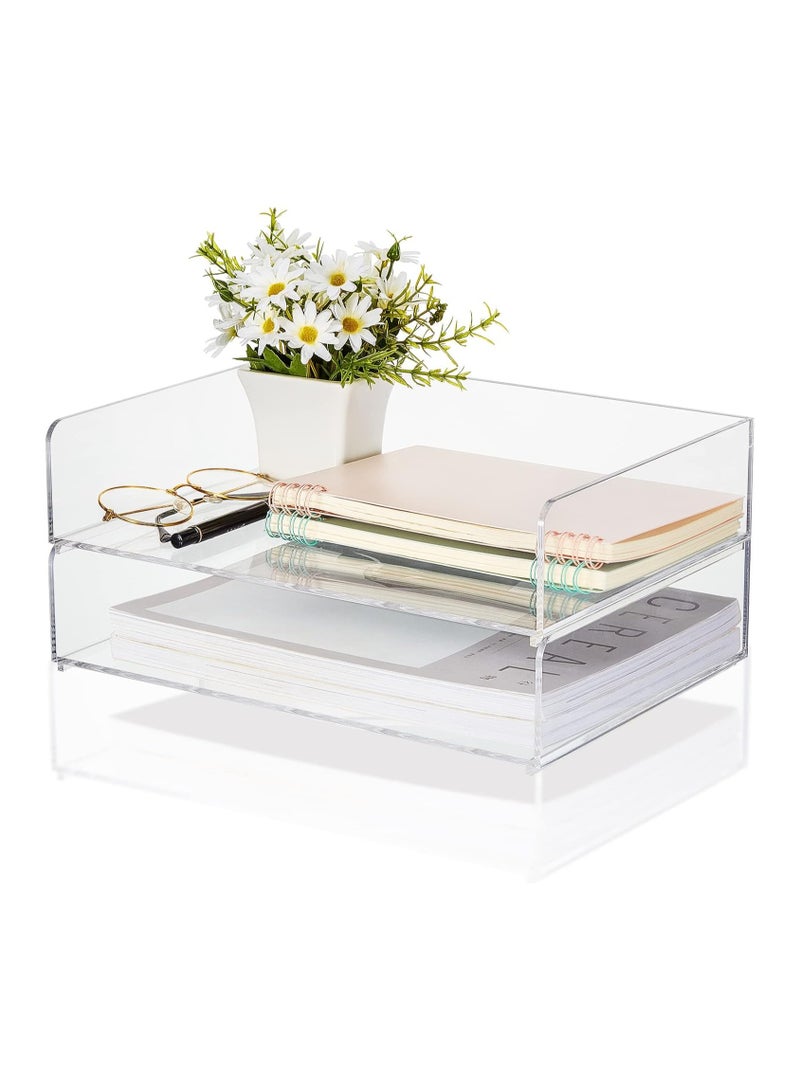 TPGP Acrylic Desk Organizers and Accessories Tier Paper File Organizer Tray - Image 1