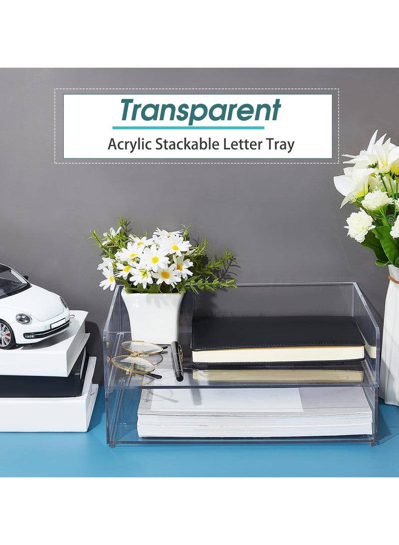 TPGP Acrylic Desk Organizers and Accessories Tier Paper File Organizer Tray - Image 2