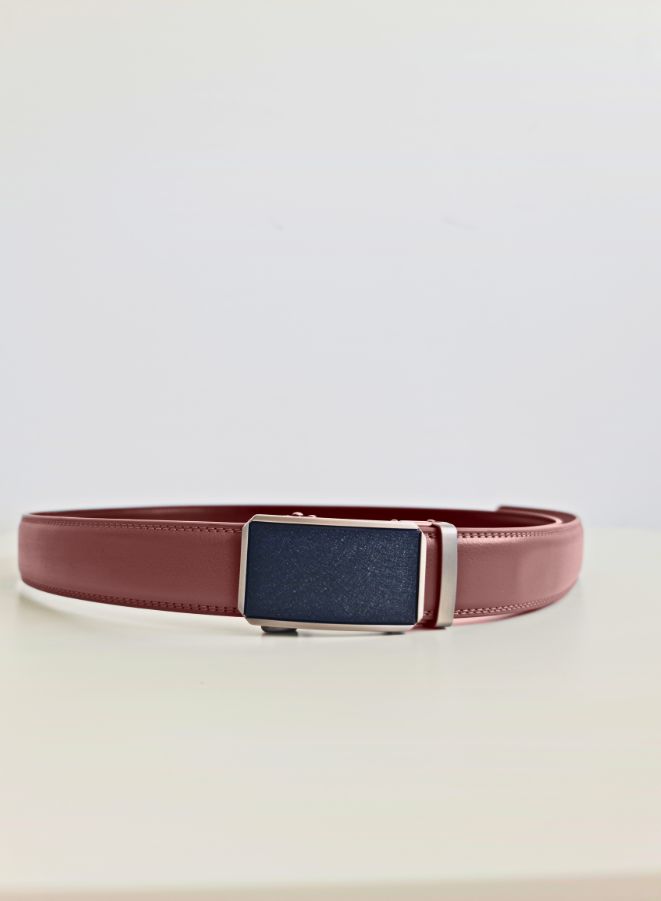 Men's Leather Belt, Adjustable Ratchet Belt Automatic Buckle - Image 1