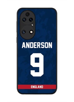 Rugged Black Edge Case for Huawei P50, Slim fit Soft Case Flexible Rubber Edges Thin Cover - Player Name - James Anderson, Jersey Number- 9