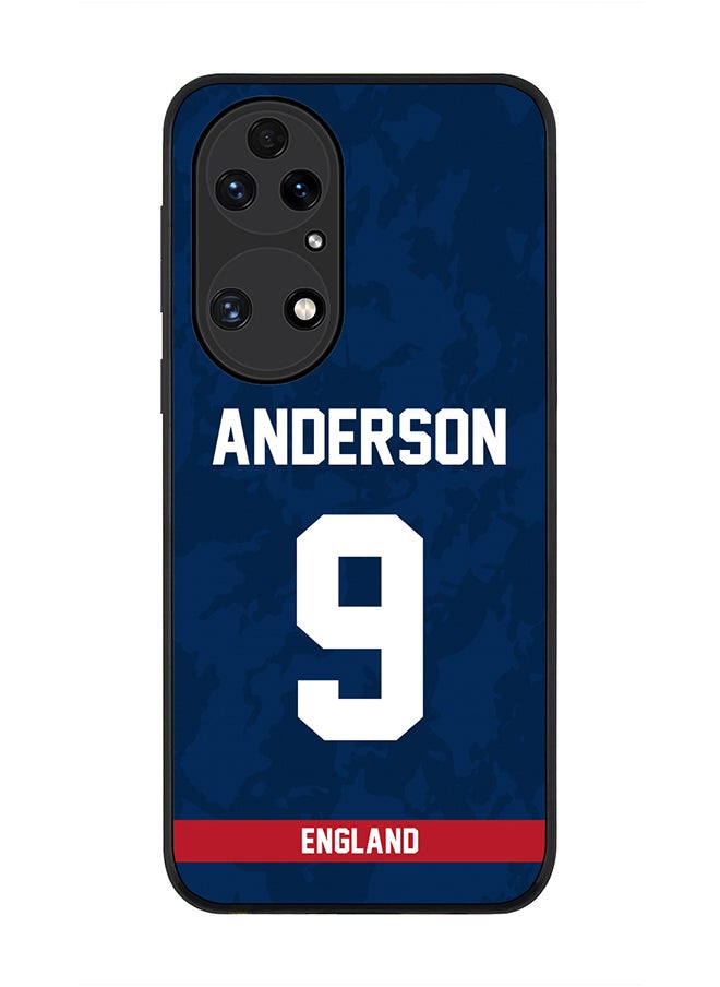 Stylizedd - Rugged Black Edge Case for Huawei P50, Slim fit Soft Case Flexible Rubber Edges Thin Cover - Player Name - James Anderson, Jersey Number- 9 - Image 1