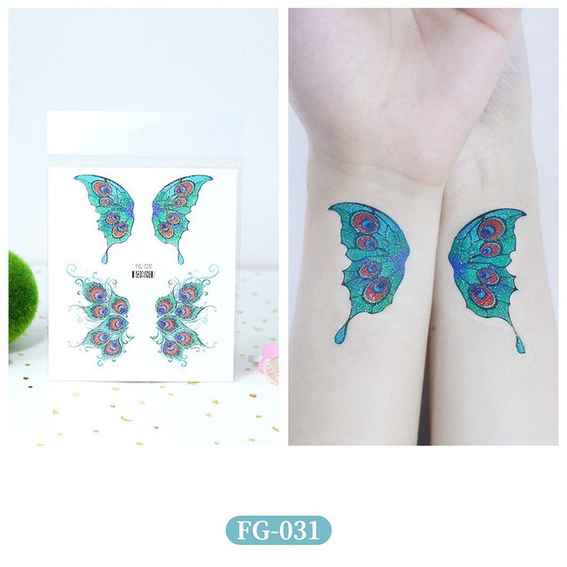 Shimmer Gradient Butterfly Wing Tattoo Face Stickers for Kids - DIY Eye Art Decals for Performance &  Runway - Image 2
