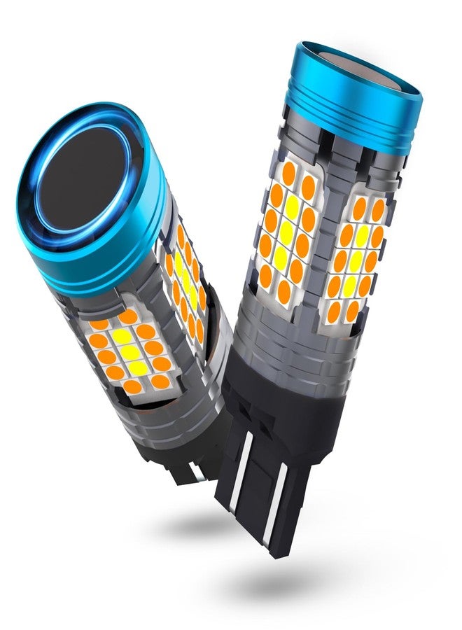 مصابيح LED ثنائية اللون 7443 من نوع evntyps خالية من أخطاء CANBUS مع مقاومة مدمجة مضادة للوميض السريع، مصباح LED ثنائي اللون 7444NA 7443A T20 WY21W لضوء إشارة الانعطاف الكهرماني وضوء النهار/الوقوف الأبيض (قطعتان) - Image 1