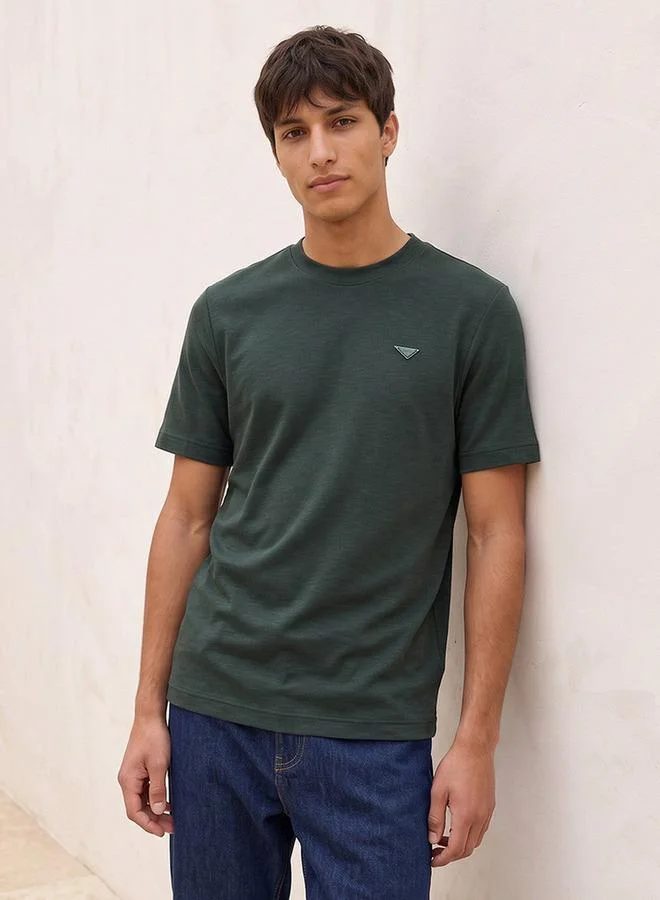 لي كوبر Lee Cooper Regular Fit Crew Neck Textured T-shirt