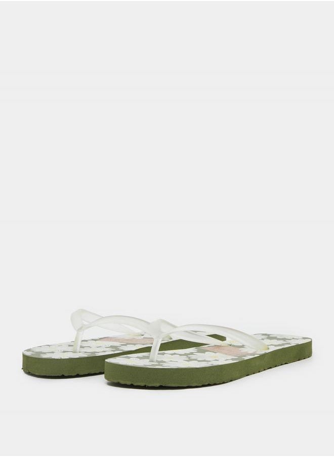 Styli Floral Print Flip Flops  - Image 2
