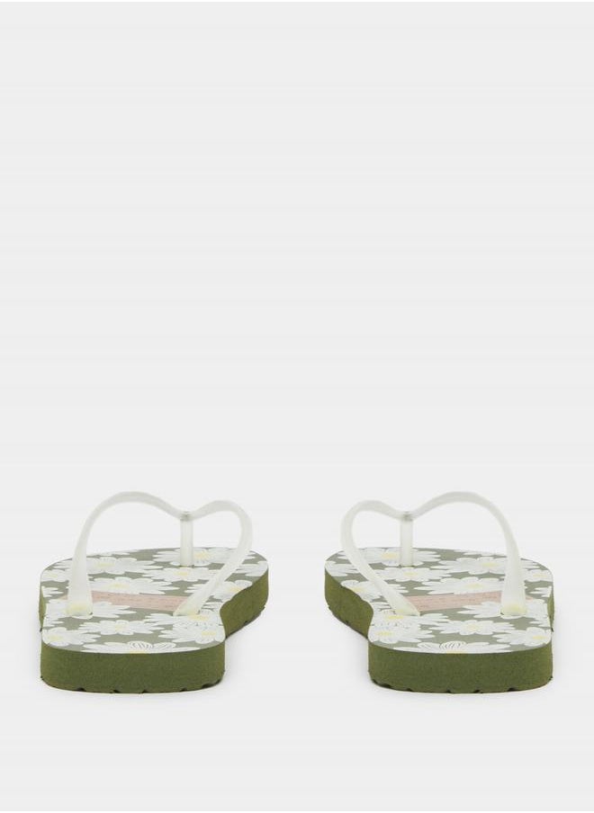 Styli Floral Print Flip Flops  - Image 4