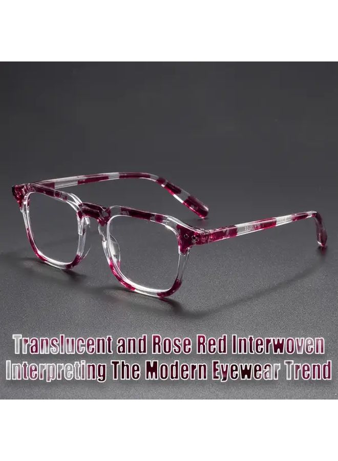 Square Frame Reading Glasses Transparent Purple 2.5 Magnification Fashion Set Unisex PC Material - Image 4