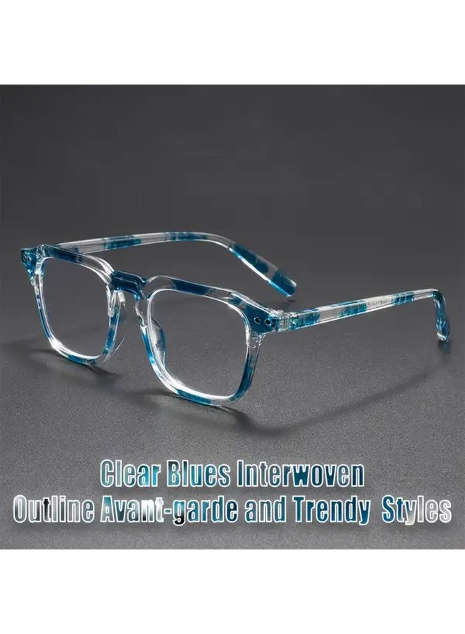 Square Frame Reading Glasses Transparent Purple 2.5 Magnification Fashion Set Unisex PC Material - Image 5