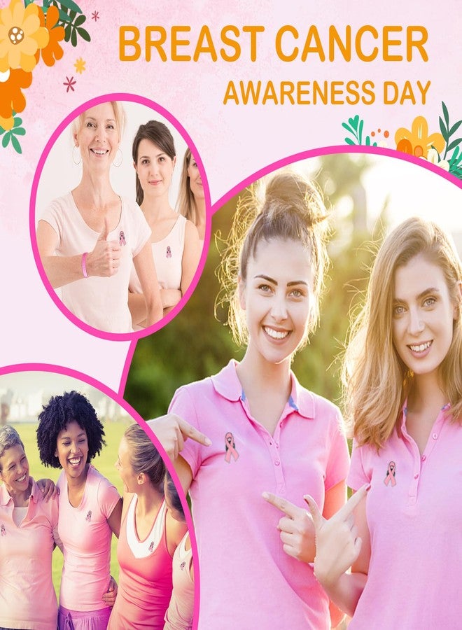 Dxmimer 30 Pcs Breast Cancer Awareness Accessories, Include Breast Cancer Bracelets Silicone, Breast Cancer Ribbon Pins and Bulk Pink Ribbon Stickers for Charity Public and Social Event Supplies - Image 5