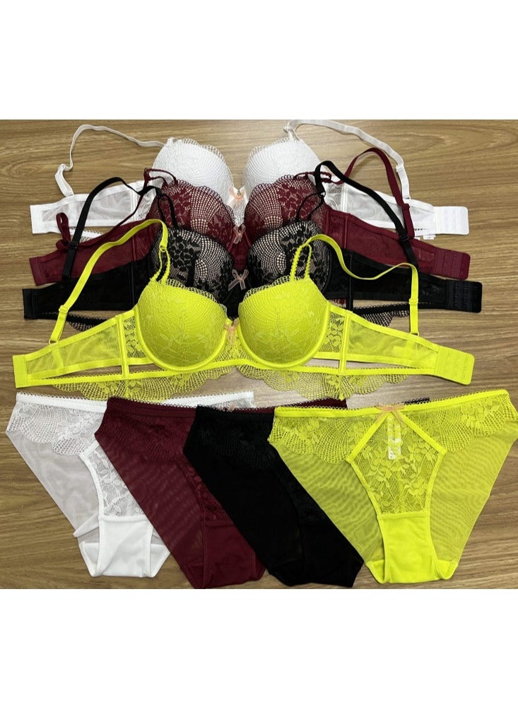 KUYING - New Vine Jacquard Half Cup Lace Bra Small Chest Gathering Anti Drop Bra Set - Image 1