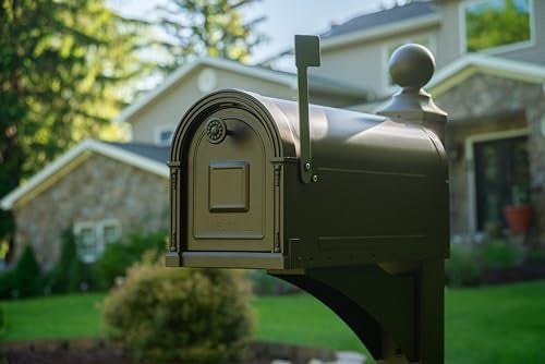 ARCHITECTURAL MAILBOXES Gibraltar Mailboxes Garrison Large Capacity Galvanized Steel Venetian Bronze, Post-Mount Mailbox, GM160VBEC - Image 2