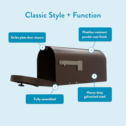 ARCHITECTURAL MAILBOXES Gibraltar Mailboxes Garrison Large Capacity Galvanized Steel Venetian Bronze, Post-Mount Mailbox, GM160VBEC - Image 4