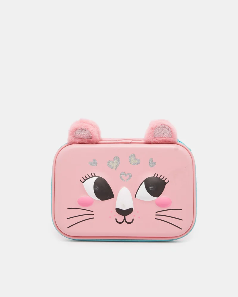 Redtag Pink Embellished Pencil Case