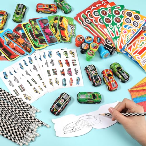 BenLouis 96Pcs Race Car Party Favors Racing Theme School Stationery Set Bulk for Kids Fast Racecar Wheel Birthday Party Goodie Bag Stuffers Classroom Gifts Rewards Pinata Filler - Image 4