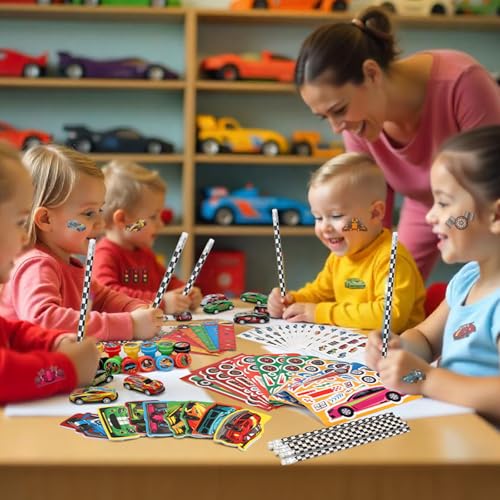BenLouis 96Pcs Race Car Party Favors Racing Theme School Stationery Set Bulk for Kids Fast Racecar Wheel Birthday Party Goodie Bag Stuffers Classroom Gifts Rewards Pinata Filler - Image 5