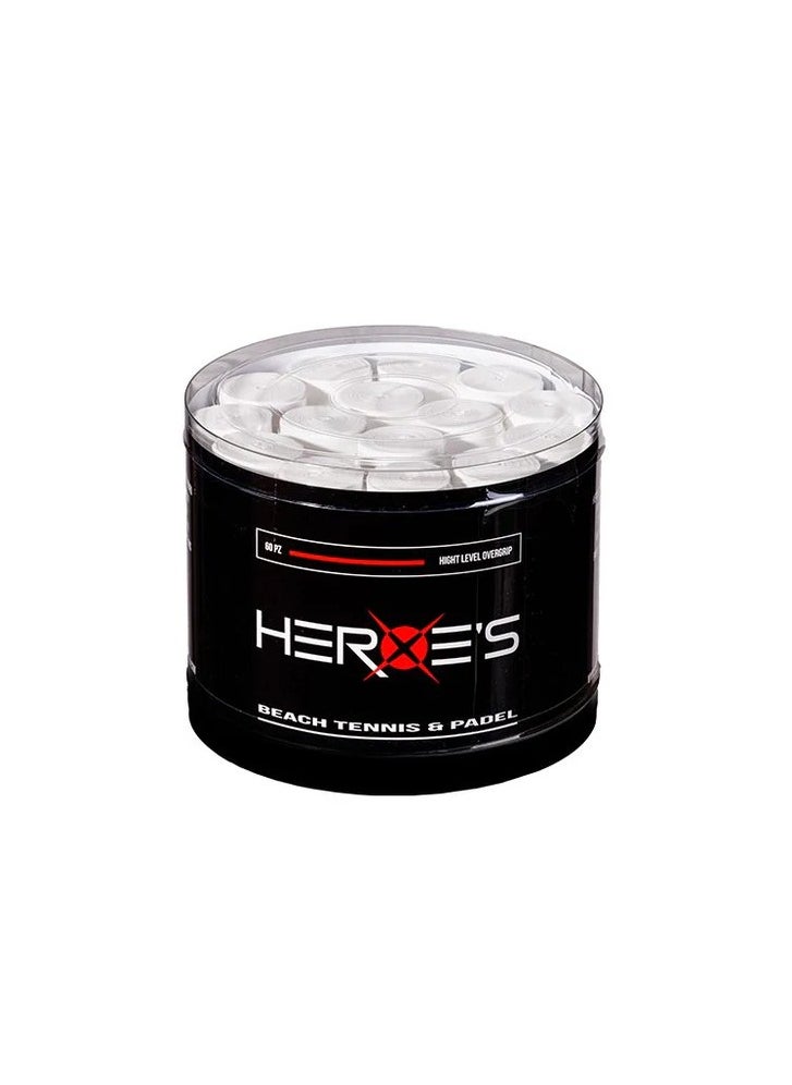 Heroes TENNIS RACKET OVERGRIP 60 PZ HIGH LEVEL WHITE COLOR 