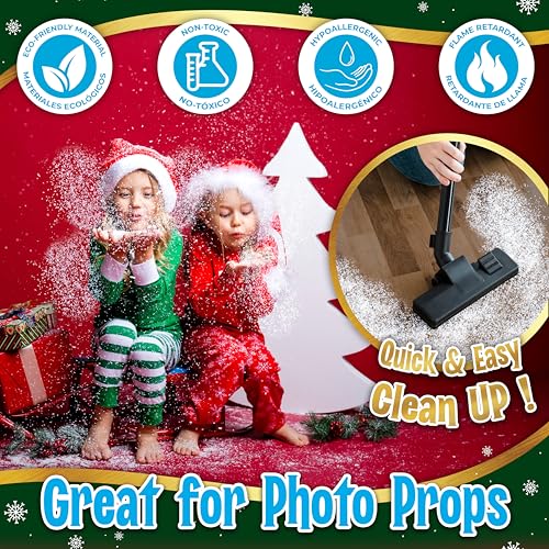 stargo Fake Snow for Christmas Village - Faux Snow Flakes for Christmas Tree Snow Decoration, Artificial Snow for Holiday Décor, Winter Displays, Flocked Tree Snowflakes, 10 Ounces Sparkling White Craft Snow - Image 3
