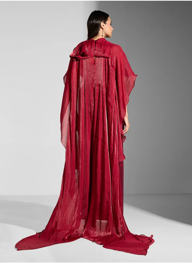 نمشي x Bandeau Dress With Detachable Body Cape