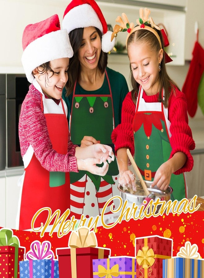 Toulite 10 Pcs Elf Christmas Apron Adjustable Kitchen Cooking Aprons BBQ Bib Funny Chef Apron for Women Men Xmas(Green and Red) - Image 5