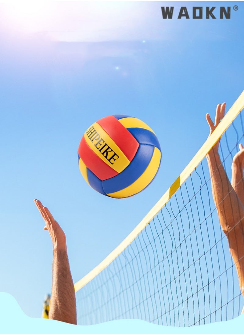 WAOKN Inflatable Soft Volleyball,Volleyball PU Leather Soft Outdoor Soft Adult Volleyball Explosion-proof Machine Sewing Standard No. 5 for Indoor, Competition,Training,Beach Volleyball  - Image 4