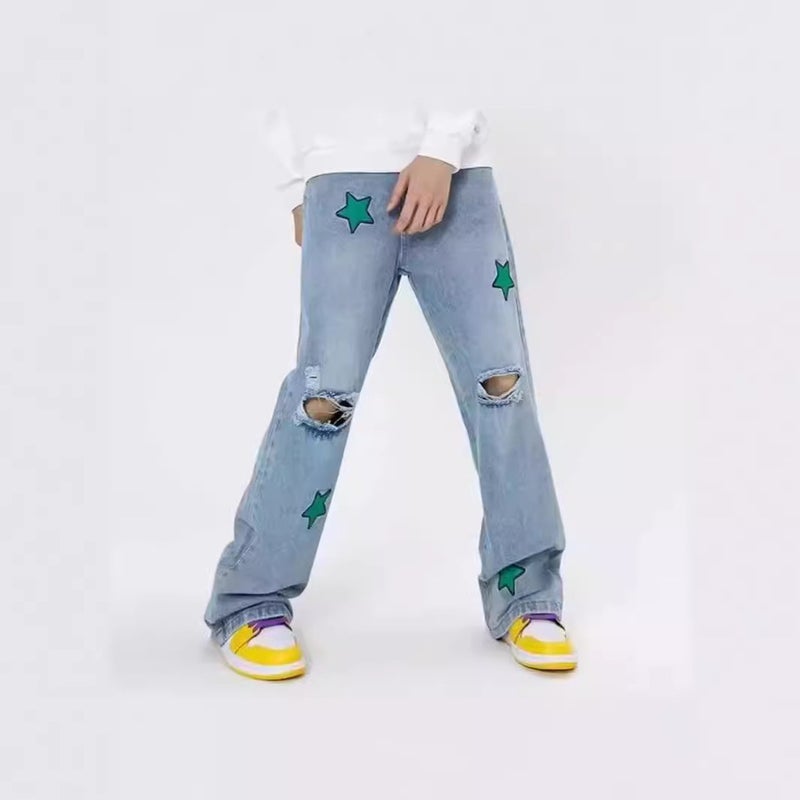 Unisex Classic Denim Jeans Loose Fit Daily Outdoor Wear - Image 3