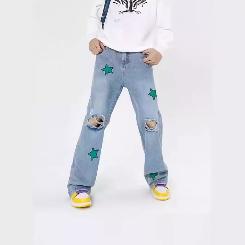 Unisex Classic Denim Jeans Loose Fit Daily Outdoor Wear - Image 5
