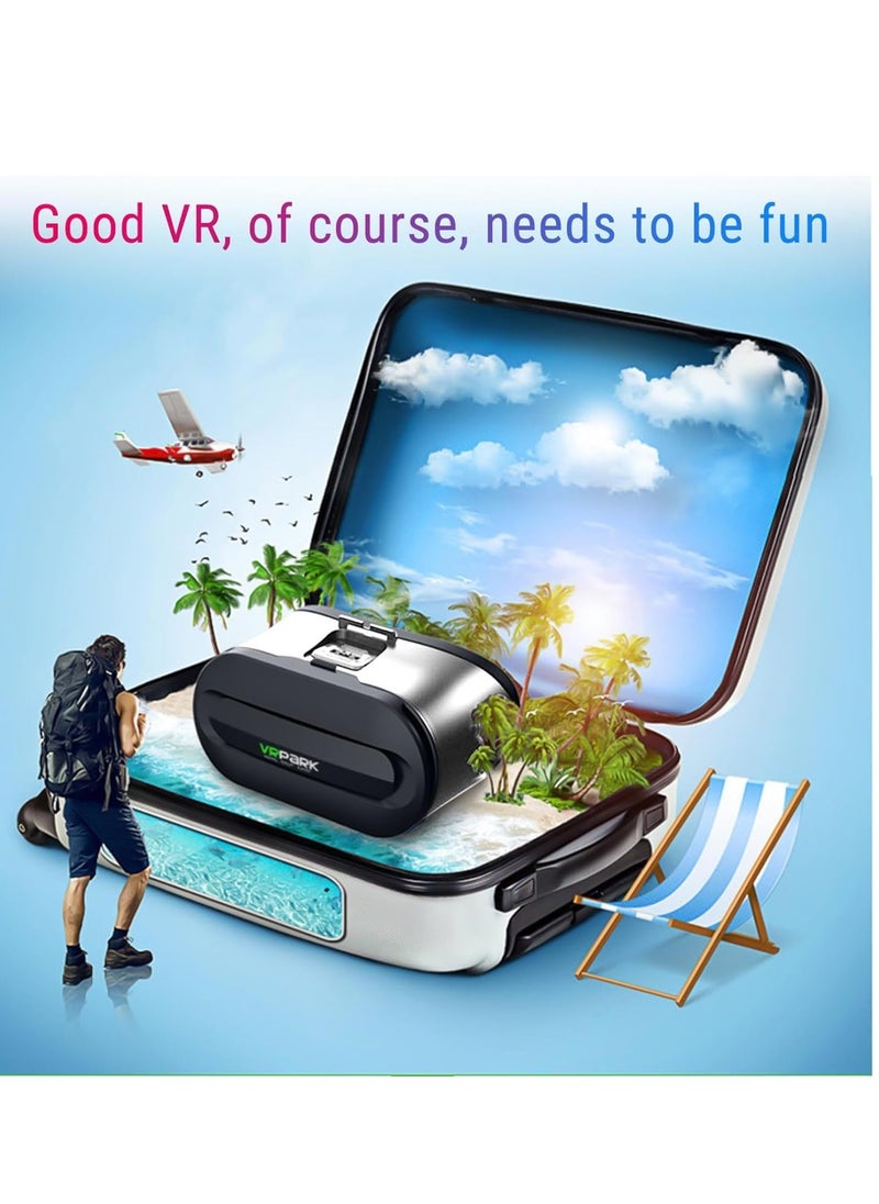SYOSI VR Headset 3D Glasses Virtual Reality Headset with HiFi Stereo Headphones for VR Games 3D Movies Eye Care System for Smartphones Compatible for iOS Android  - Image 3