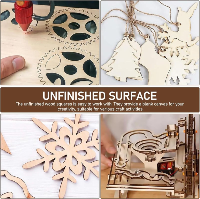 Beavorty 12pcs Unfinished Wood Square Boards for Crafts and Wood Burning Projects, 30cm Plywood Panels for DIY Engraving, Painting, and Woodcraft Supplies - Image 3