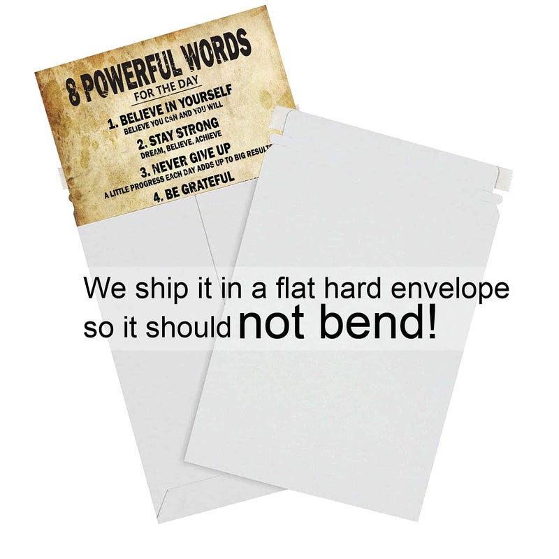 MEGA FORMAT Motivational Quotes 8 Powerful Words for the day Poster Thick Cardstock Paper, Unframed 11"x14" inches Inspirational Wall Art, Positive Affirmation Pictures for Bedroom DÃ©cor, Gym, Home, Office DÃ©cor - Image 5