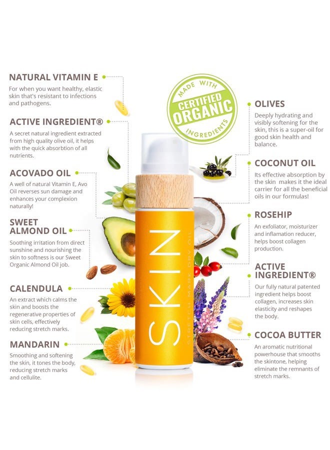 Cocosolis Skin Stretch Mark Dry Oil | Organic Oil For Correction & Prevention Of Stretch Marks & Scars | For Pregnancy & During Rapid Change In Weight | Rebuilds Skin`S Collagen (Mandarin) - Image 3