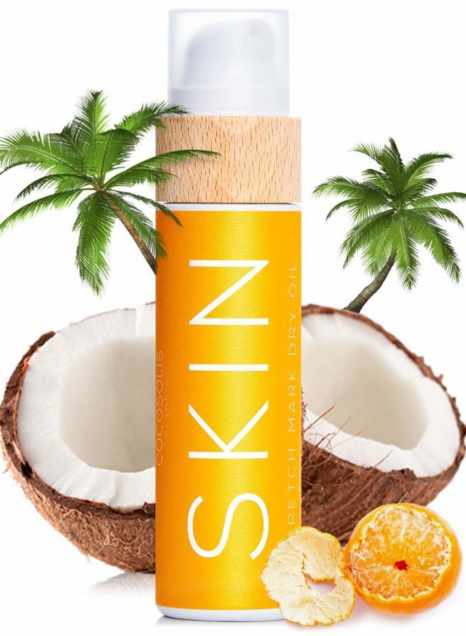 Cocosolis Skin Stretch Mark Dry Oil | Organic Oil For Correction & Prevention Of Stretch Marks & Scars | For Pregnancy & During Rapid Change In Weight | Rebuilds Skin`S Collagen (Mandarin) - Image 1