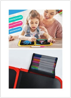 Generic Drawing pad magic erasable writing tablet children's toys painting book doodle board with 12 colored pens random design  - Image 3