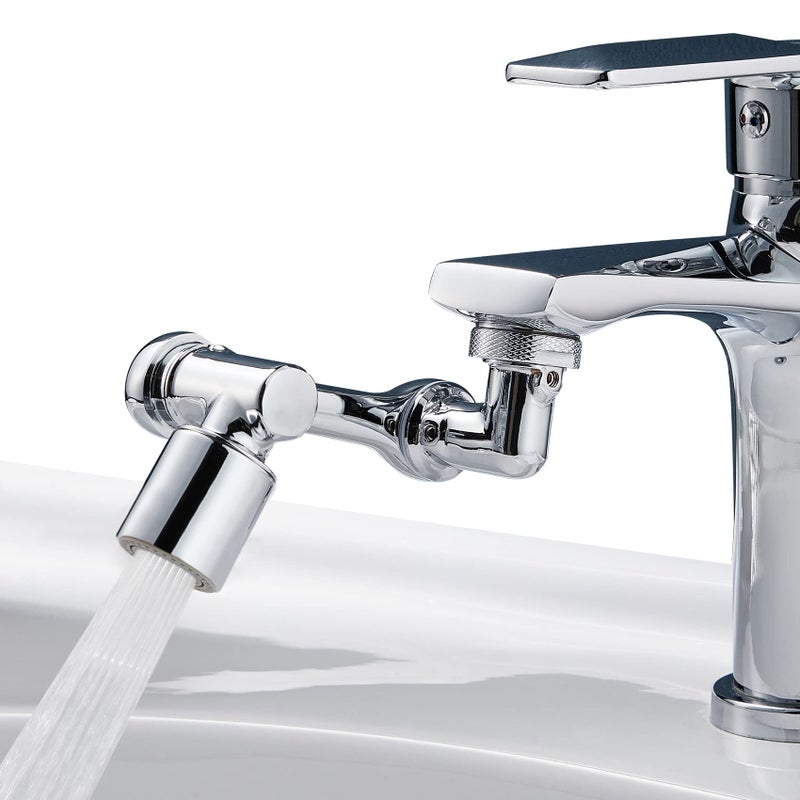 HAPPUP 1080Â°Swivel Faucet Extender, Sink Water Faucet Aerator Extension in Brass, Swivel Robotic Arm Bathroom Faucet Extender, Kitchen Rotating Extension Filter with 2 Mode Splash - Image 1