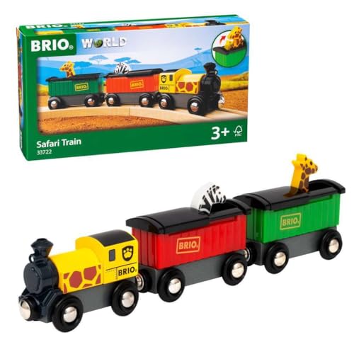BRIO World  33722 Safari Train  Interactive Toy Train Set for Kids Age 3 and Up  Environmentally Conscious  Engine and Animal Wagons Included - Image 1
