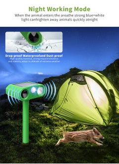 URbazaar Solar Animal Repeller,Upgraded Solar Ultrasonic Animal Repeller with Motion Sensor and Flashing Light, Mouse Bird Dog Snake Cat Repellent, IPX4 Waterproof Animal Deterrent Devices Outdoor for Yard Gar  - Image 2