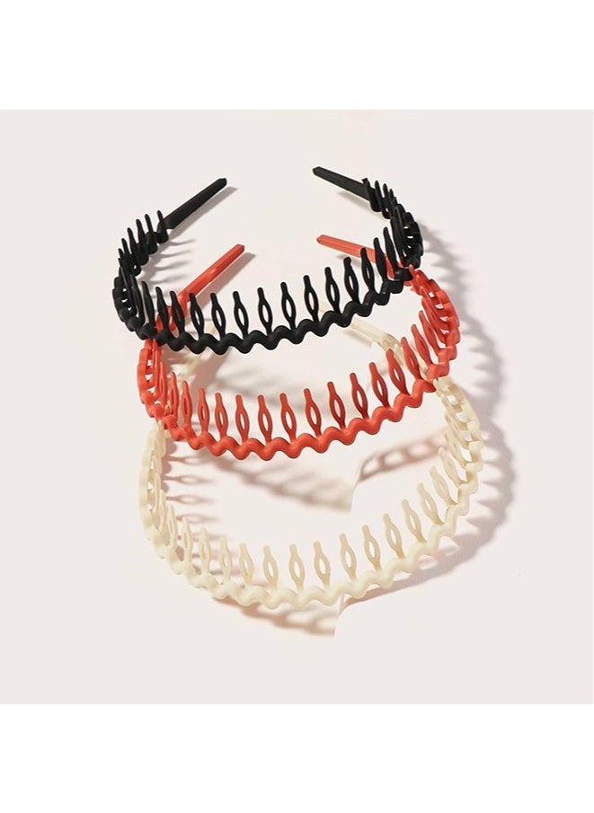 Generic - Plastic Hair Bands with Teeth, 10 Packs Thin Headbands for Women Girls Teens, Non Slip Hair Comb Head Bands Hair Accessories(Random Color) - Image 1