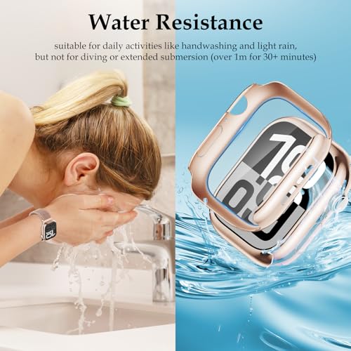 Vigamen Waterproof Stainless Steel Milanese Band with Case Compatible for Apple Watch Bands 40mm for Women Men,Breathable Metal Magnetic Replacement Strap for iWatch Series 6 5 4 SE SE 3,Rose Gold - Image 3