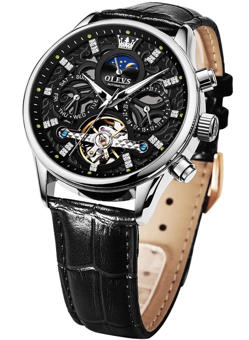 أوليفز ساعة OLEVS للرجال ميكانيكية رسمية كاجوال جلدية مقاومة للماء 6658 - Image 1