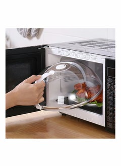 Microwave Splatter Cover for Food, Clear Like Glass Microwave Splash Guard Cooker lid, Dish bowl Plate Serving Cover with Steam Vent, BPA-Free, Safe Plastic, 10.5 Inchs