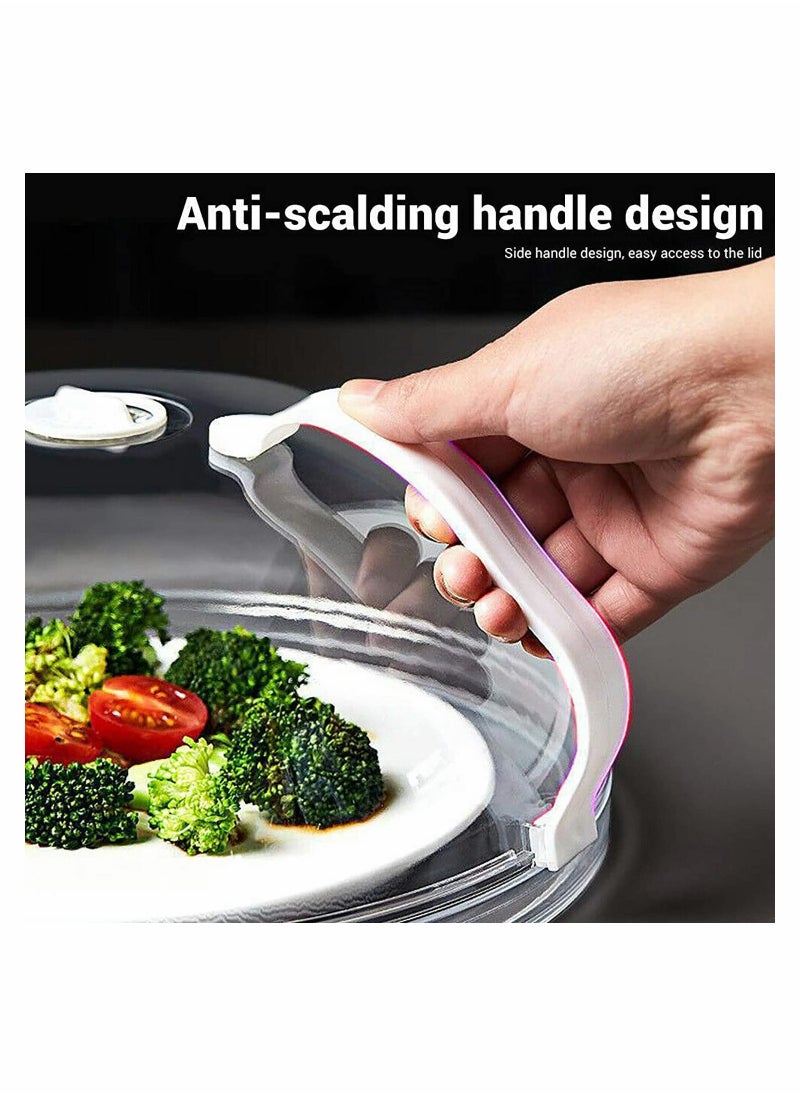 SYOSI - Microwave Splatter Cover for Food, Clear Like Glass Microwave Splash Guard Cooker lid, Dish bowl Plate Serving Cover with Steam Vent, BPA-Free, Safe Plastic, 10.5 Inchs - Image 1