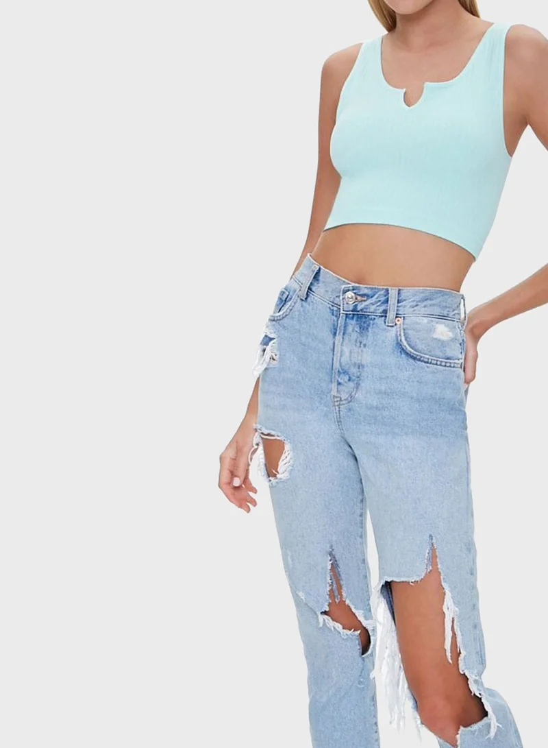 FOREVER 21 Notch Neck T-Shirt Bra
