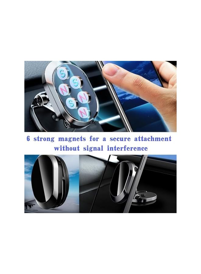 S-TOP Foldable Magnetic Car Phone Holder | 6 Strong Magnets 360° Rotation | Universal Fit for All Phones | Hands-Free Driving Convenience - Image 2