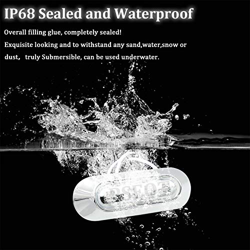 PSEQT 3.8'' Waterproof LED Lights - Courtesy, Interior, Deck, Navigation, Transom, Stern, Cabin Lighting for Pontoon, Fishing Boat, Kayak, Sailboat, Bass Boat - 12V/24V (White, 4Pcs) - Image 5