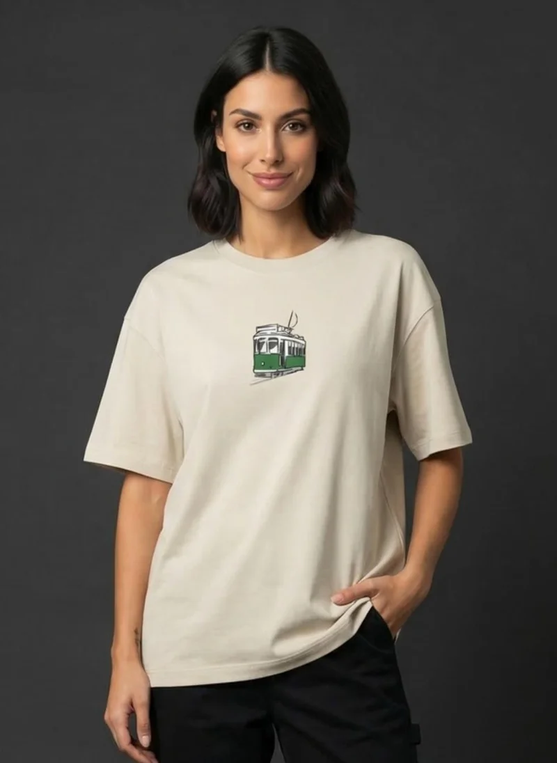 نوبيرو Nobero Oversized Graphic Print T-shirt